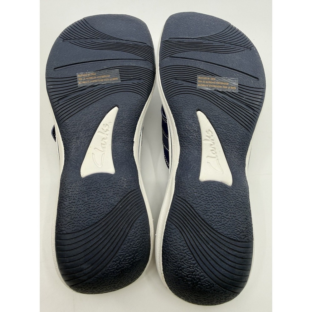 Clarks Breeze Sea Navy Marine Women's Size 8 Sandal With Floral Accents NIB - Picture 5 of 7